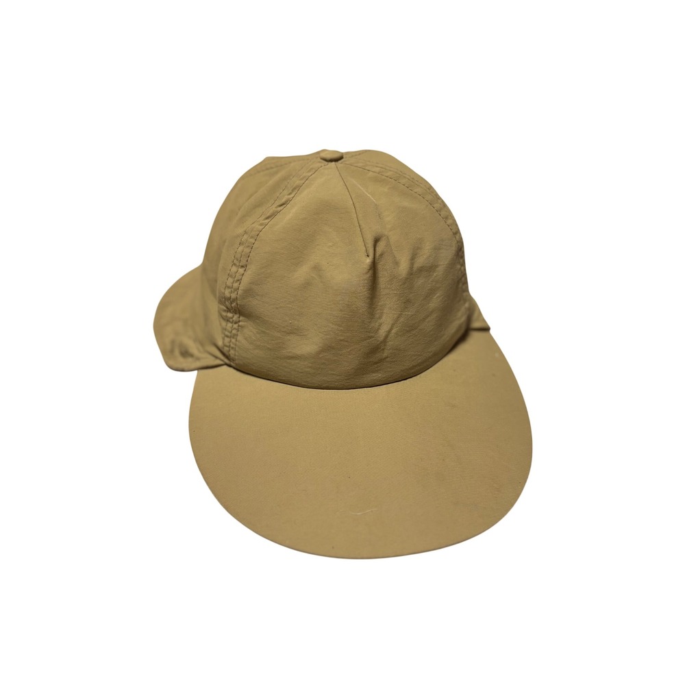 Columbia vintage PFG Fishing Hat Tan Long Bill Sun Cap Neck Flap Made in USA
